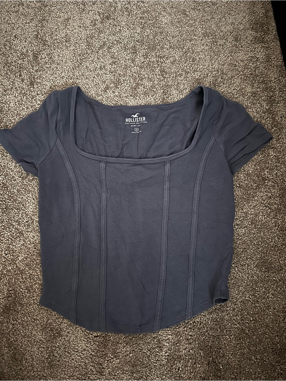 Hollister Navy Crop Top Size Medium 0536